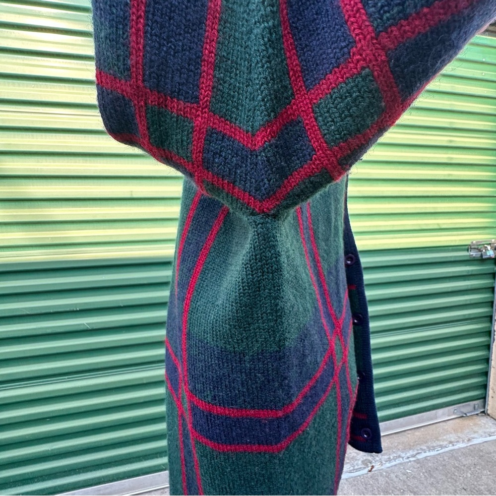 Pendleton Plaid Virgin Wool Cardigan 2X Harvest Cornucopia Embroidery - Picture 12 of 13